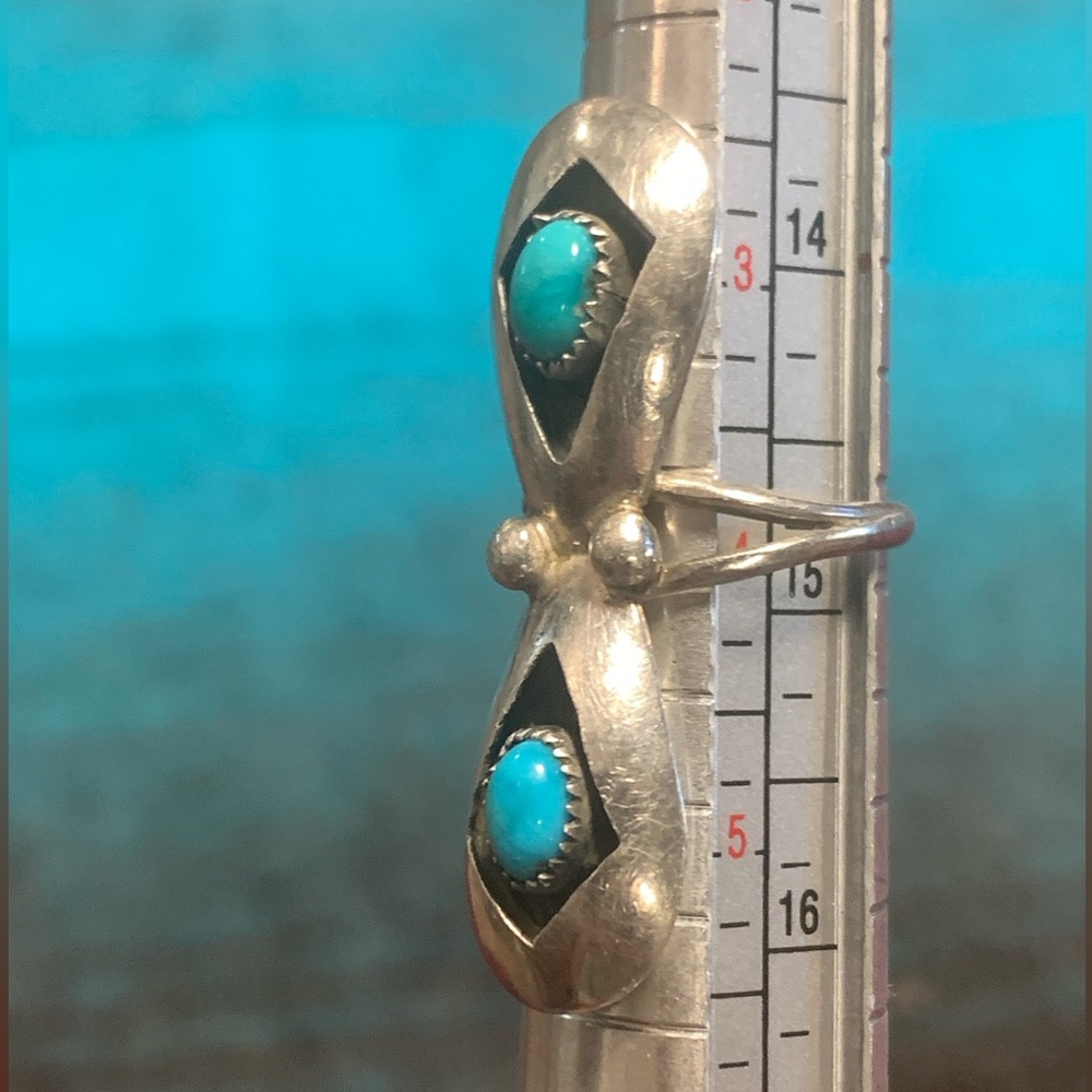 Silver Turquoise Shadowbox Ring - image 3
